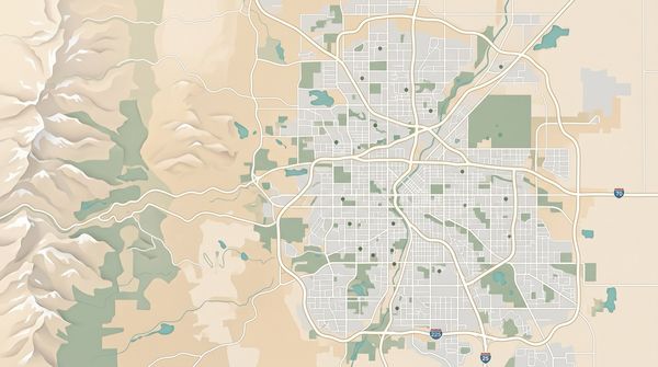 Aerial illustrated map of the Denver metro and Front Range service area