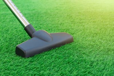 Artificial turf installation with lawn and landscape border